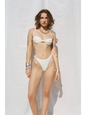 MARE PERPETUA Blossom Bikini Top and Bottom Set Size Medium in Sun Yellow NWT